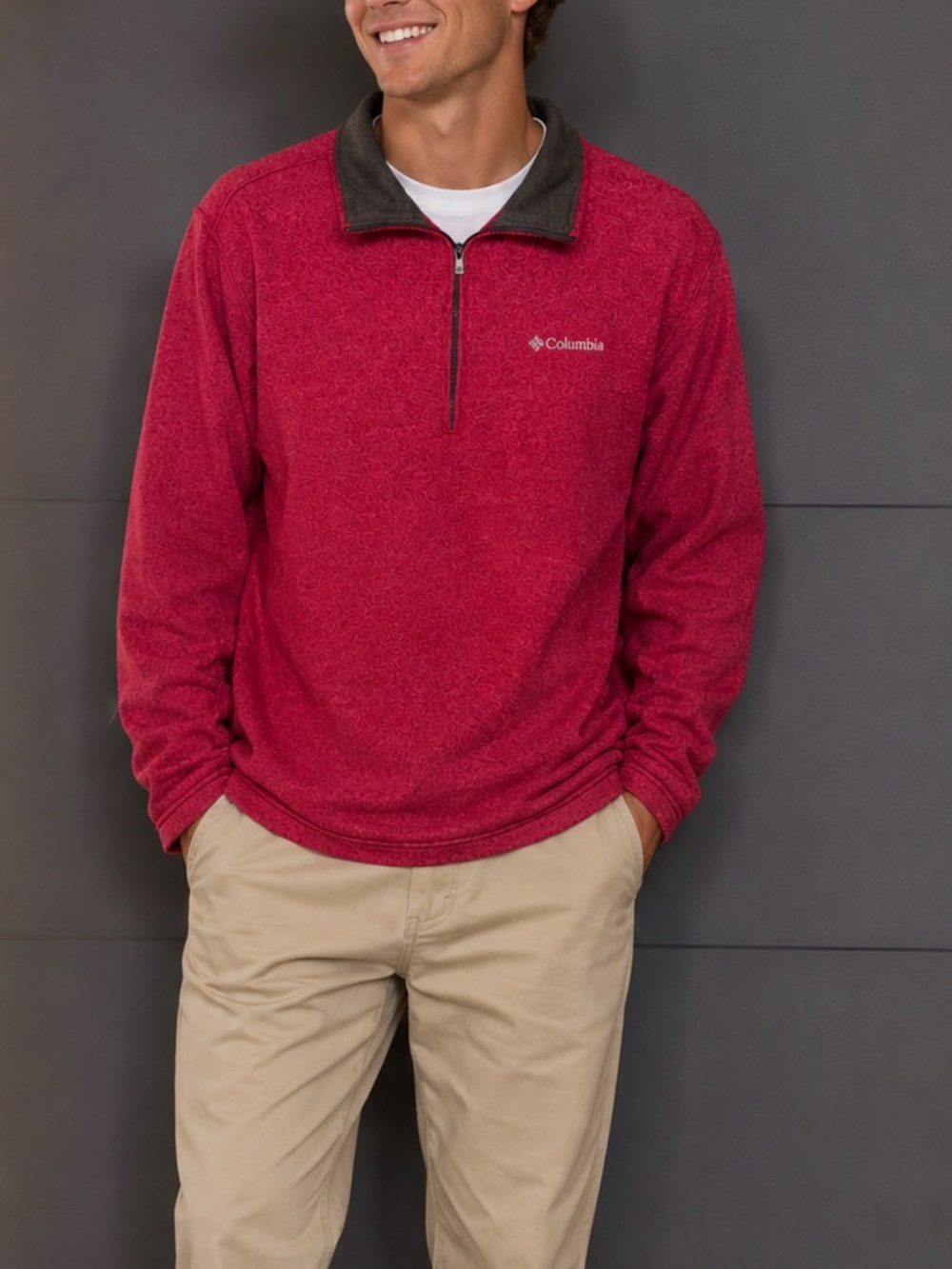 Columbia half zip up sweater red men size XL